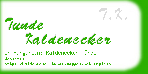 tunde kaldenecker business card